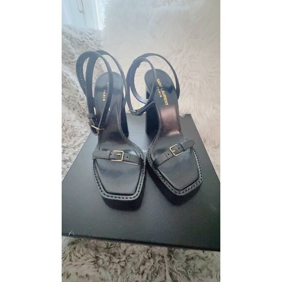 SAINT LAURENT platz 105mm Platform Sandal black 38.5 - Picture 4 of 12